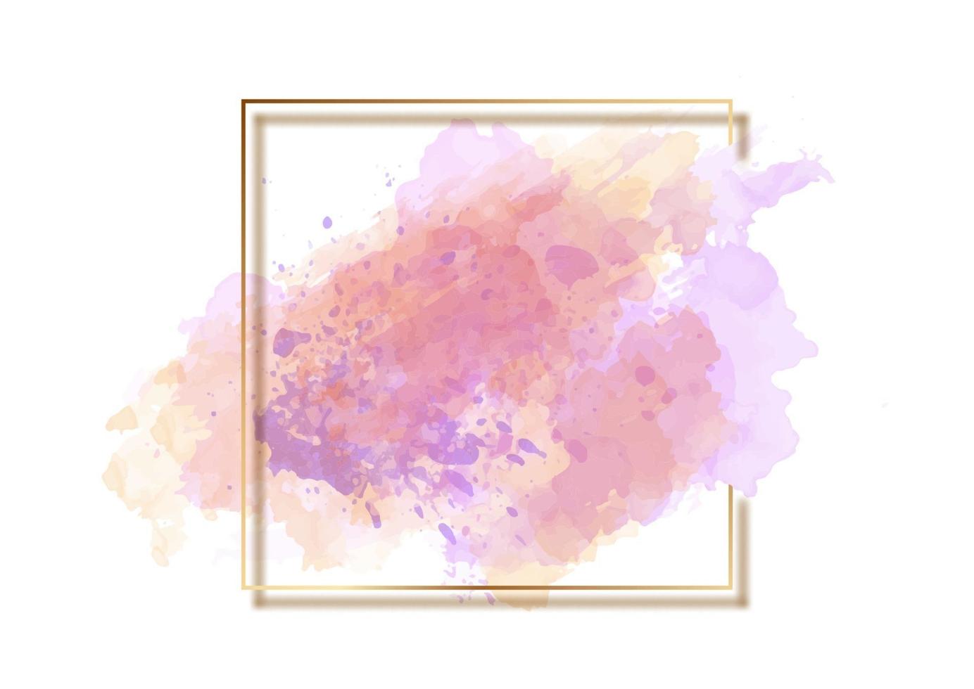 watercolour background with gold border vector
