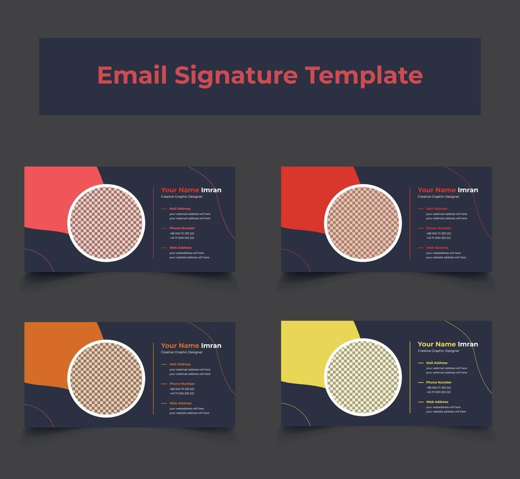 Corporate Email signature Template Bundle vector