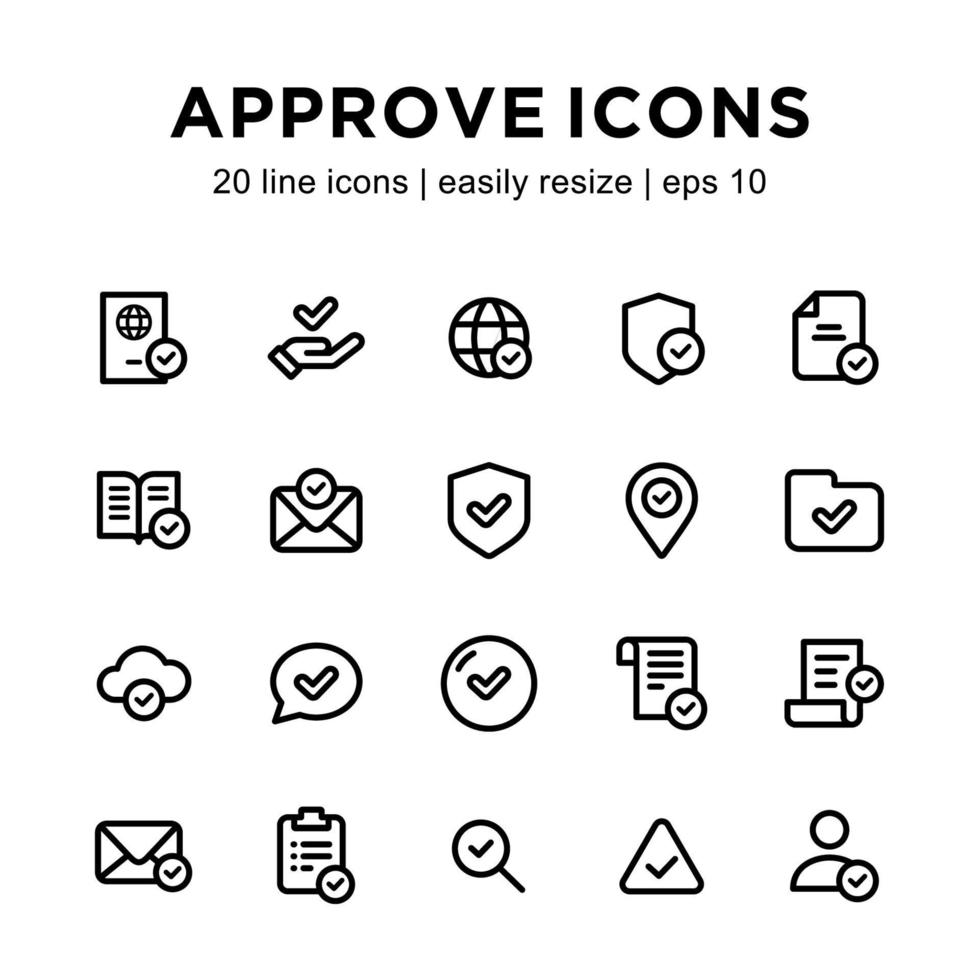 Approve icon template vector