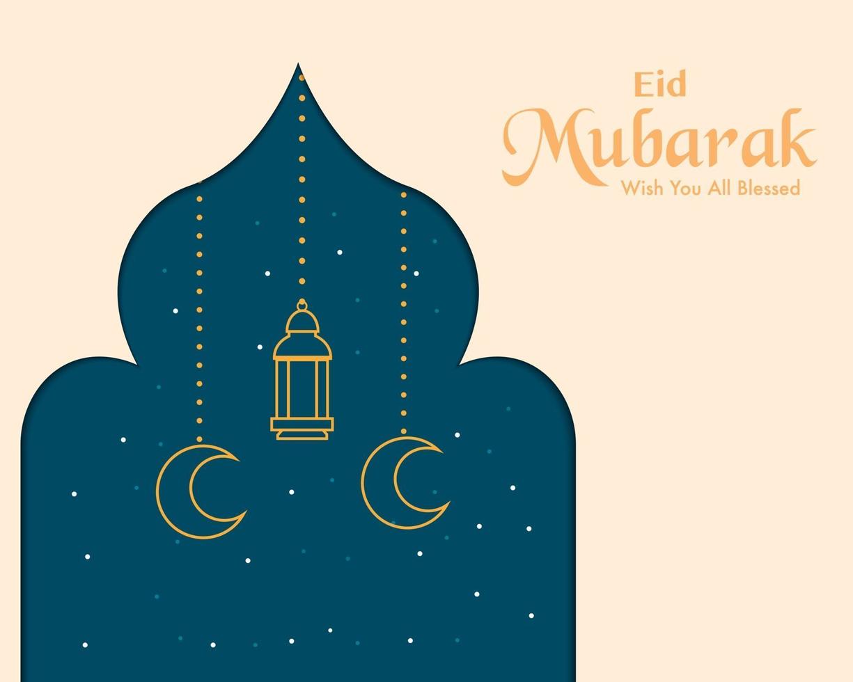 simple tarjeta de felicitación de eid mubarak vector