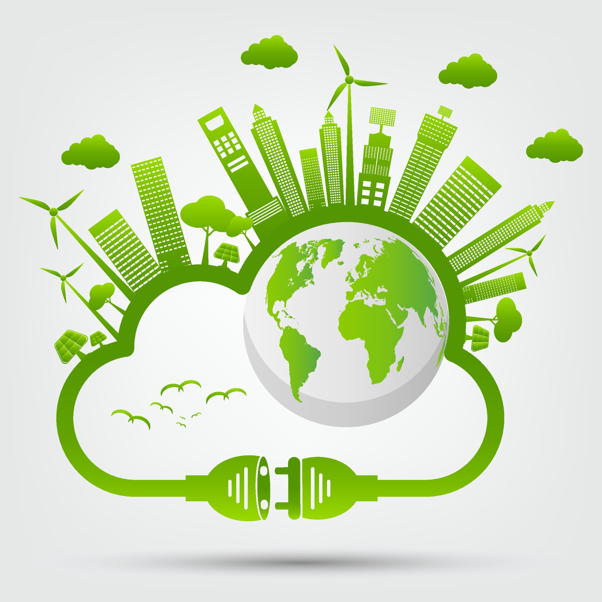 Saving the world with new green energy technology 2088935 Vector Art at