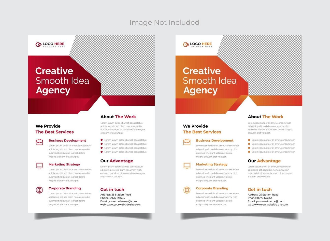 Red and Orange Gradient Flyer template design vector