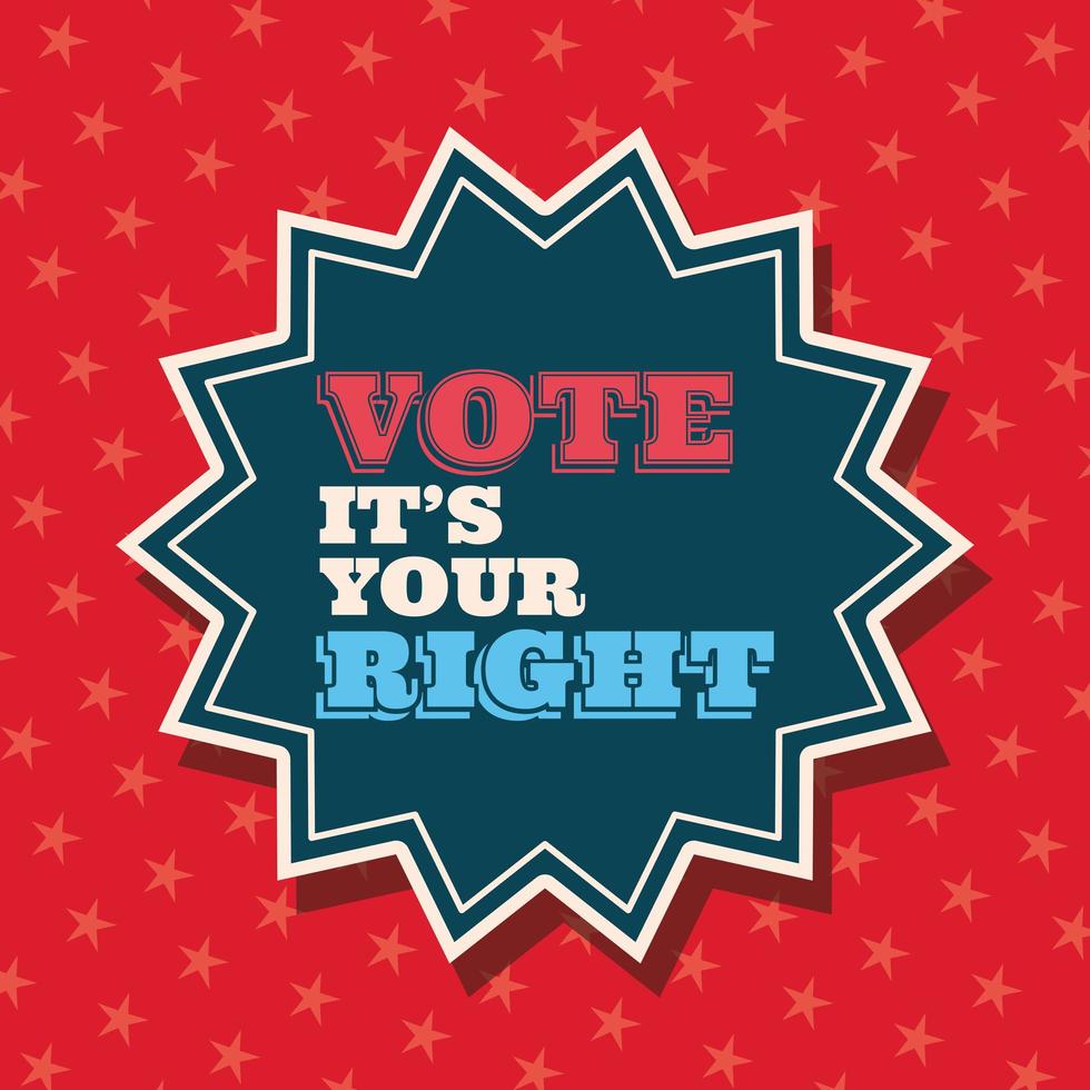 Vote its your right on seal stamp vector design