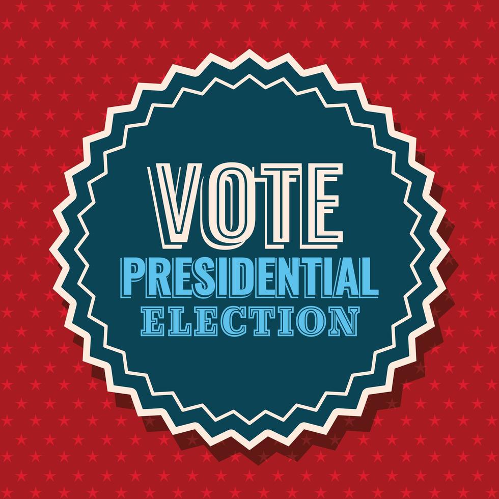 Vote presidential election on seal stamp vector design