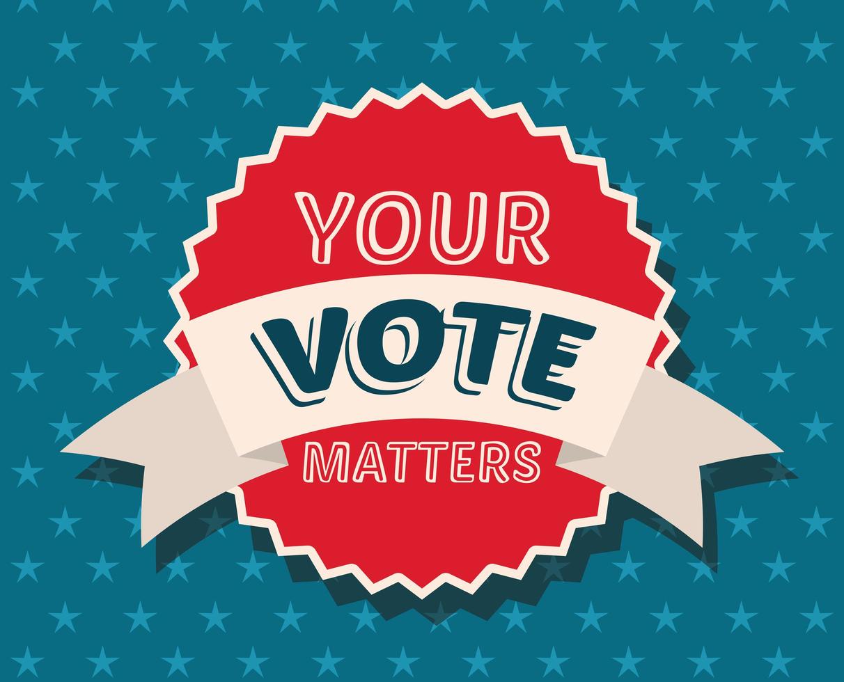 your vote matters on seal stamp vector design