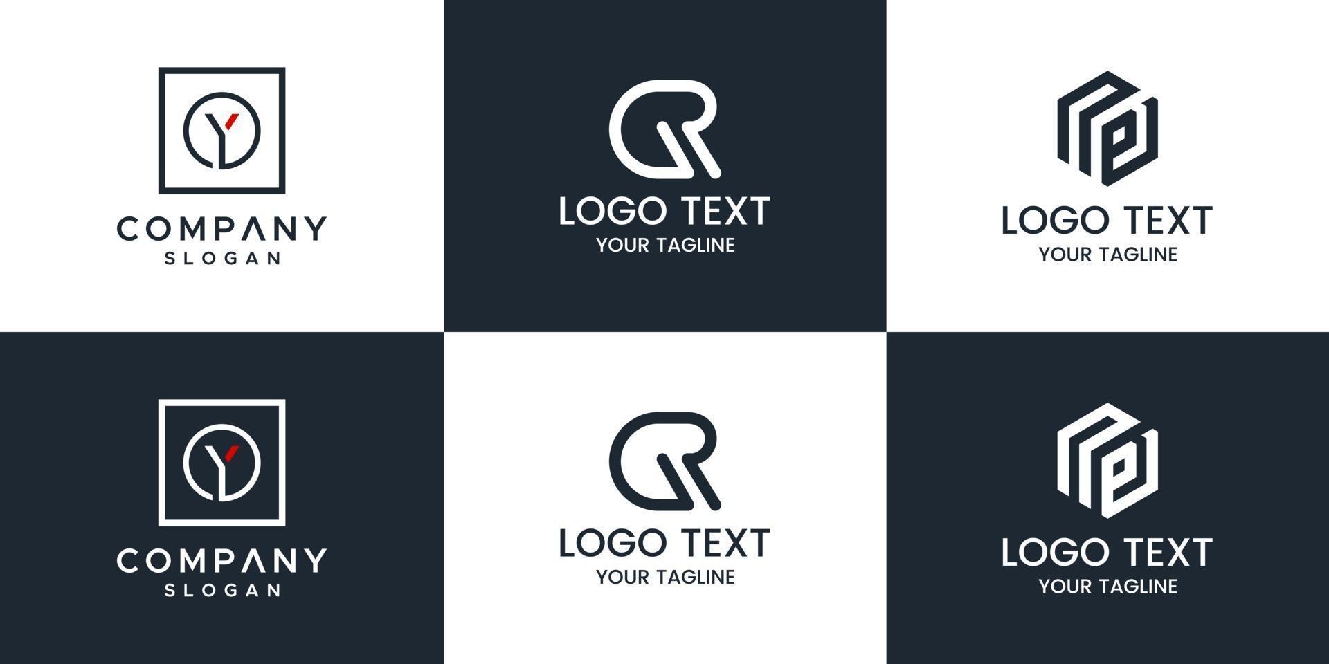 Monogram set logo design vector