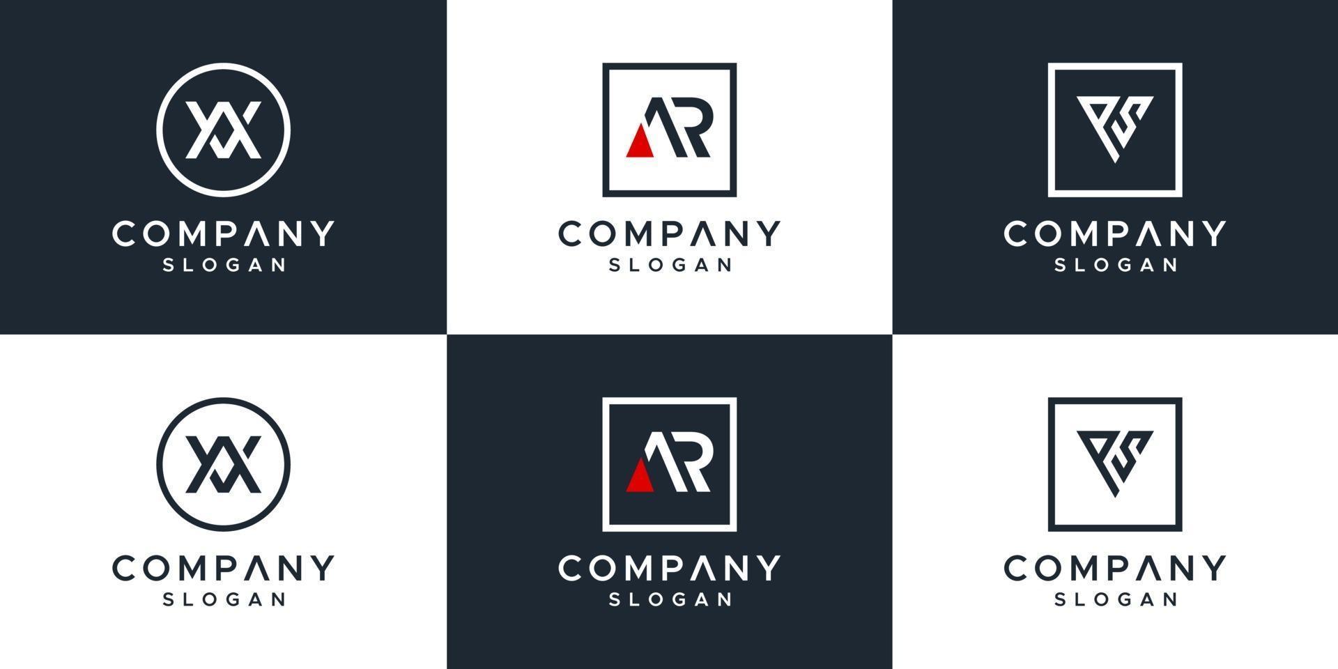 Monogram set logo design vector