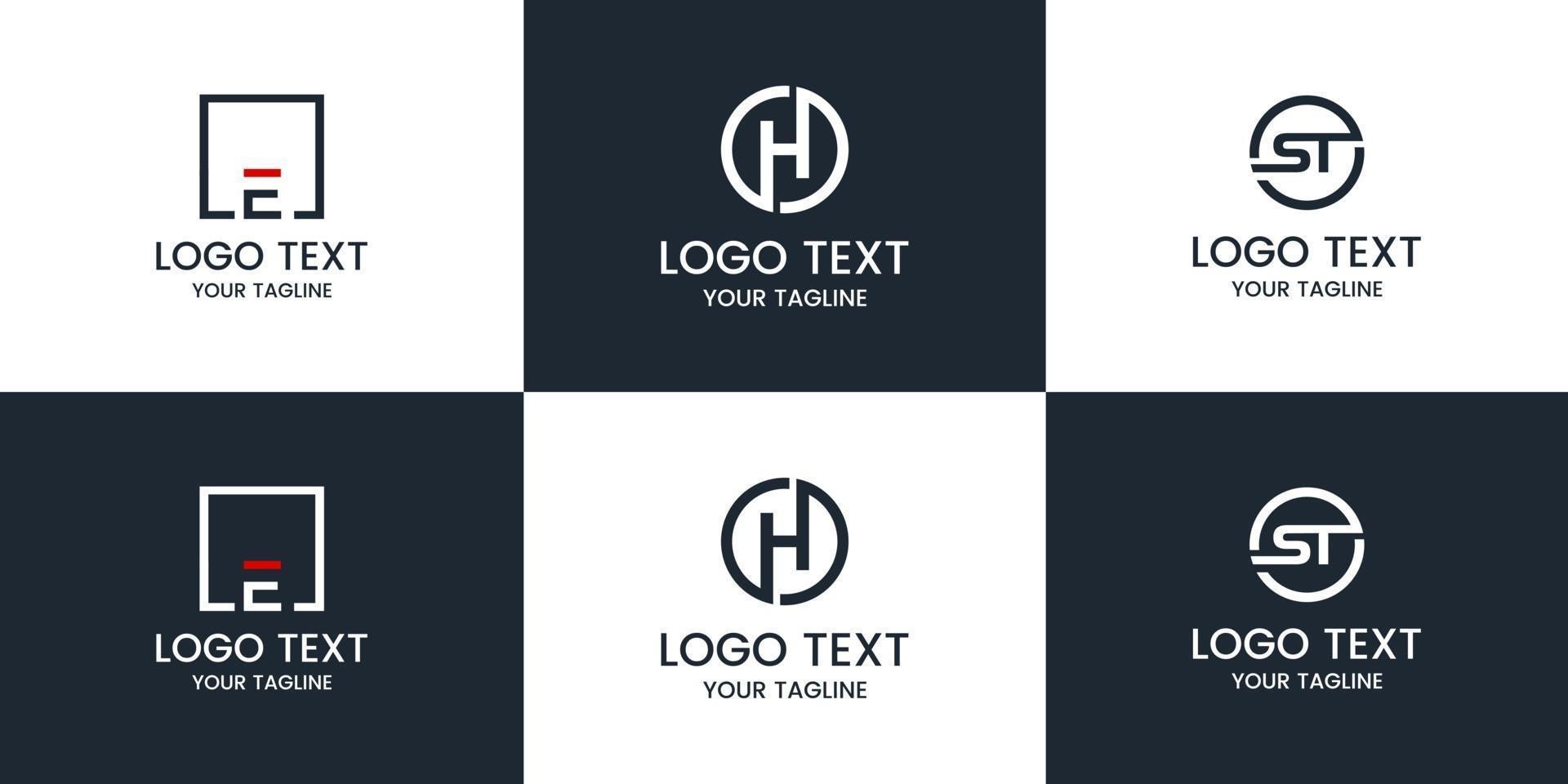 Monogram set logo design template. vector