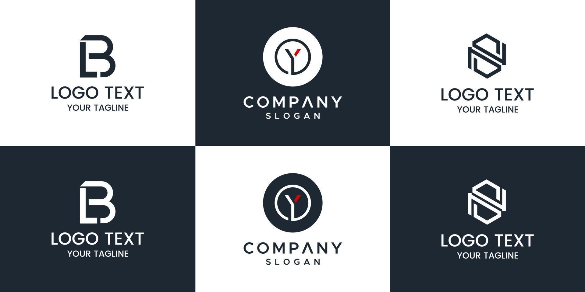 plantilla de diseño de logotipo de conjunto de monograma. vector