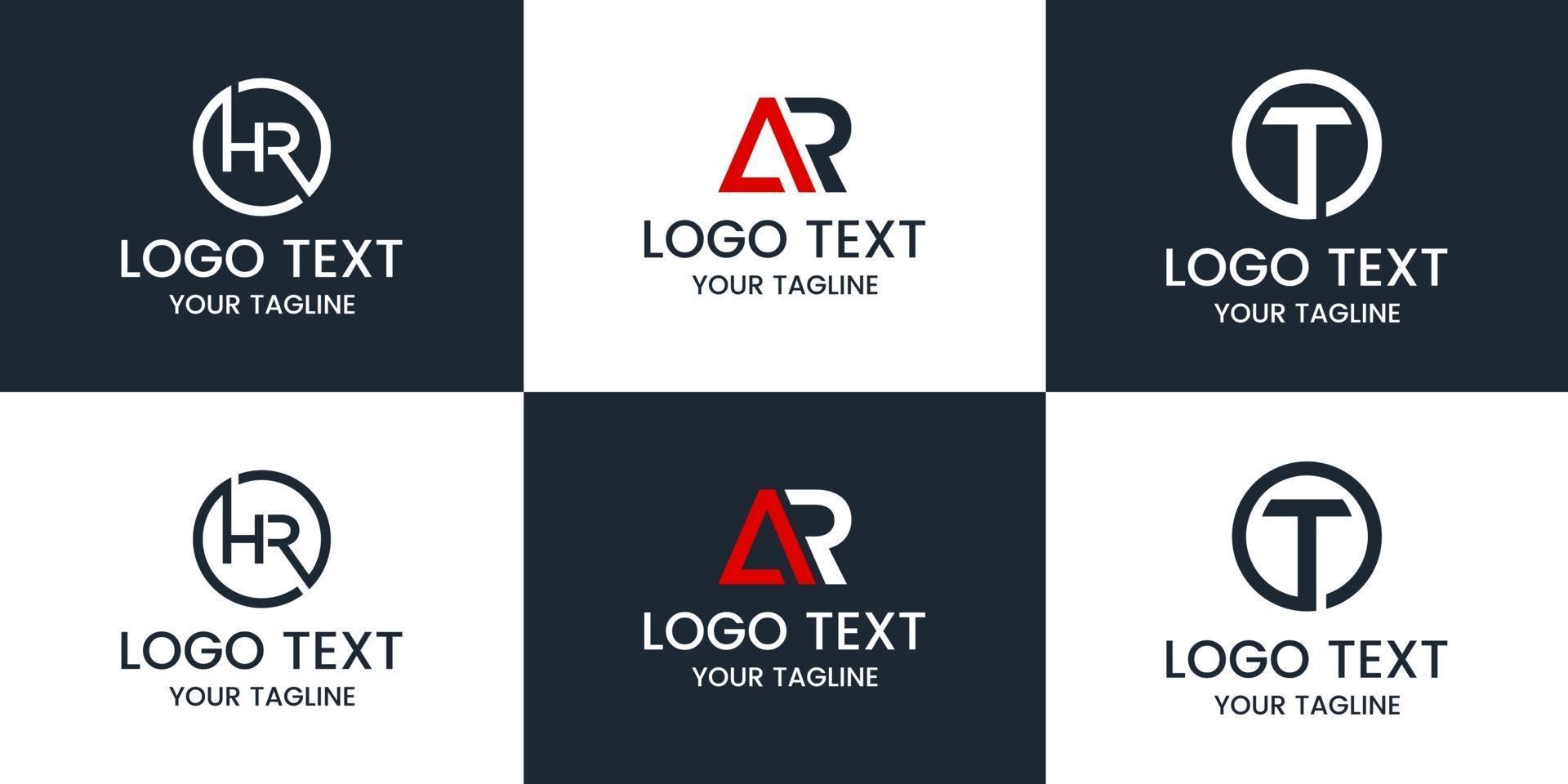 Monogram set logo design template. vector