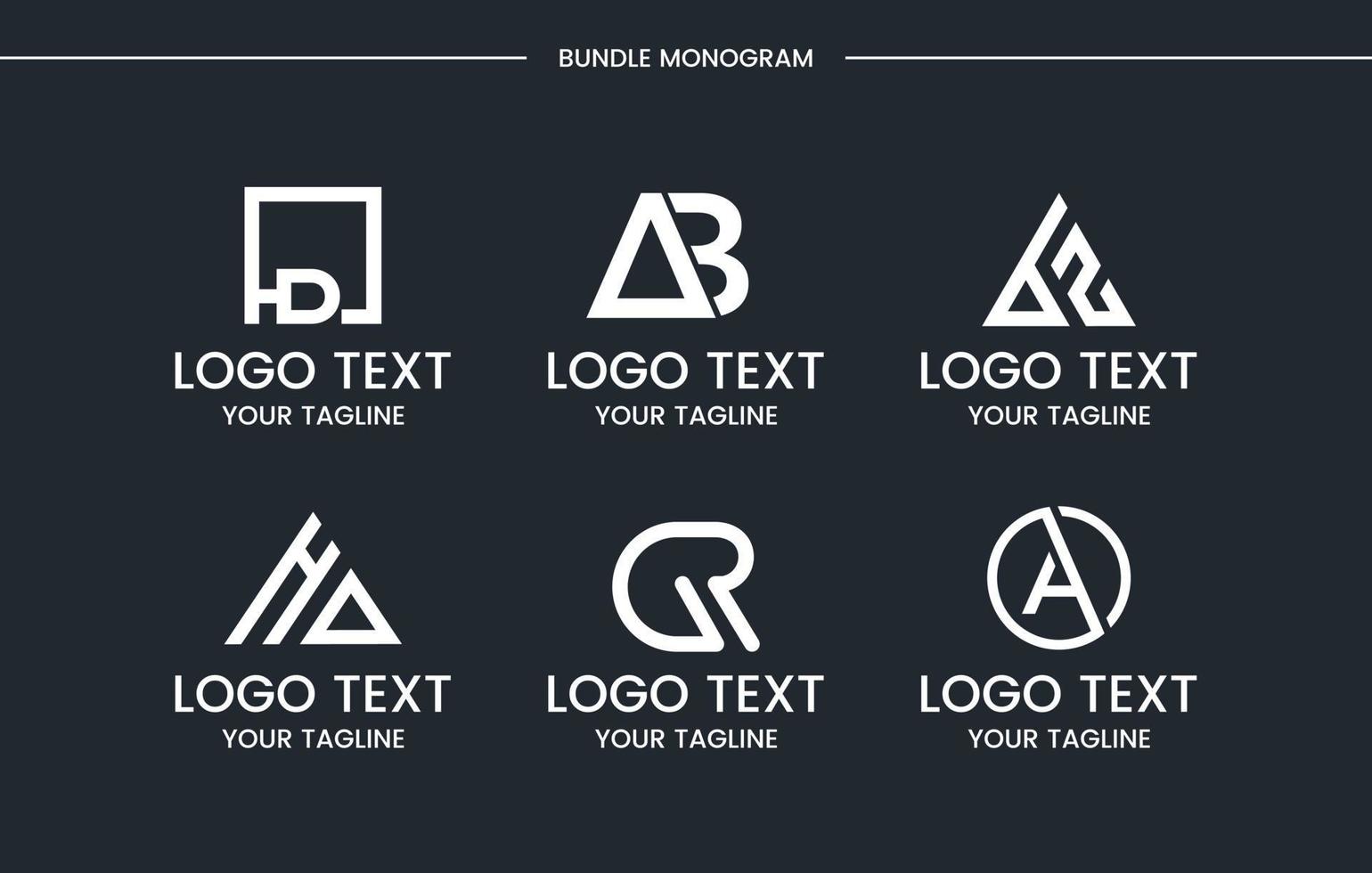 Monogram set logo design template. vector