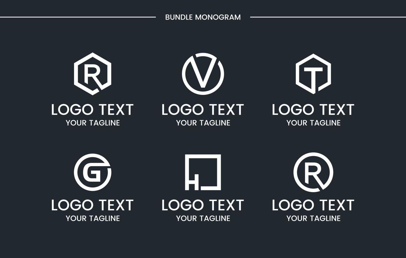 Monogram set logo design template. vector