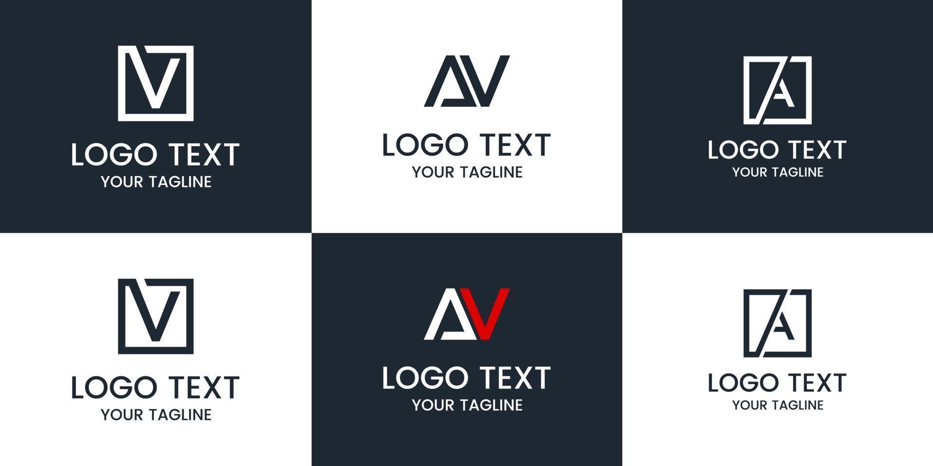 Monogram set logo design template. vector