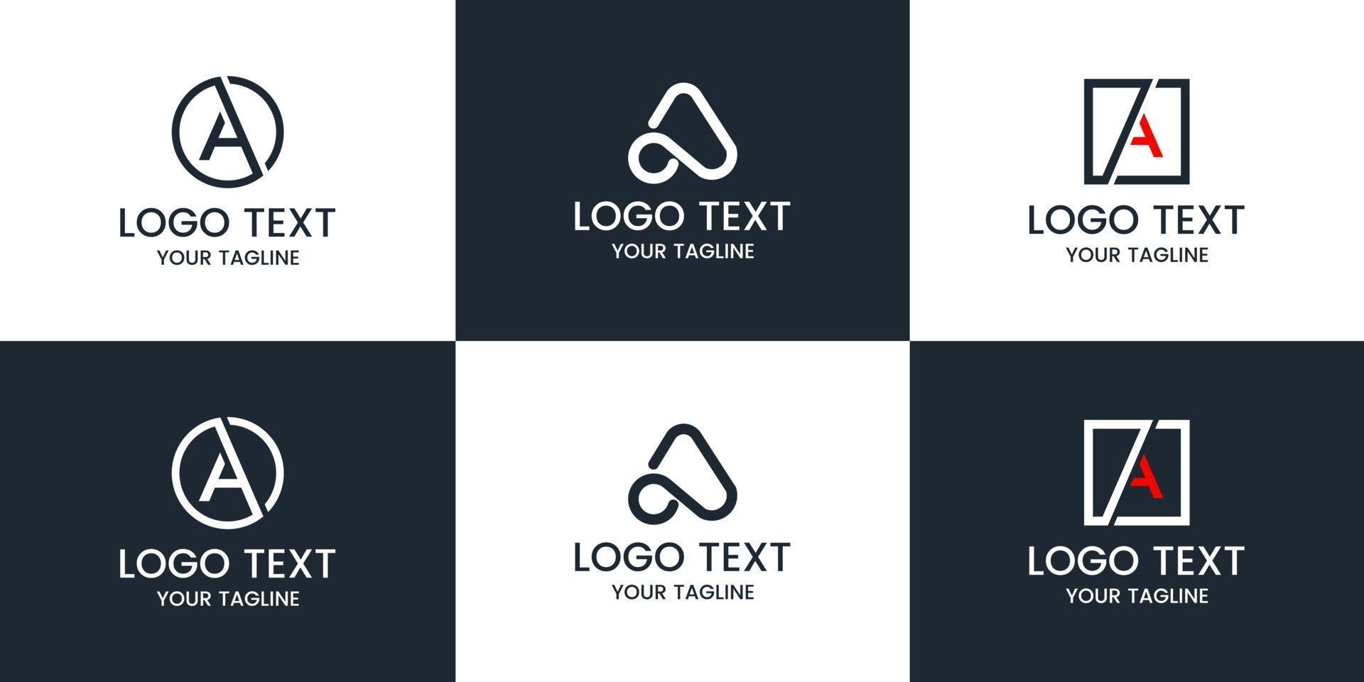 Monogram set logo design template. vector