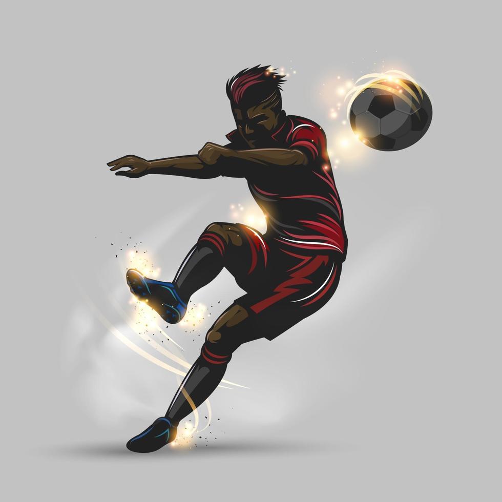 tiro libre del jugador de fútbol vector