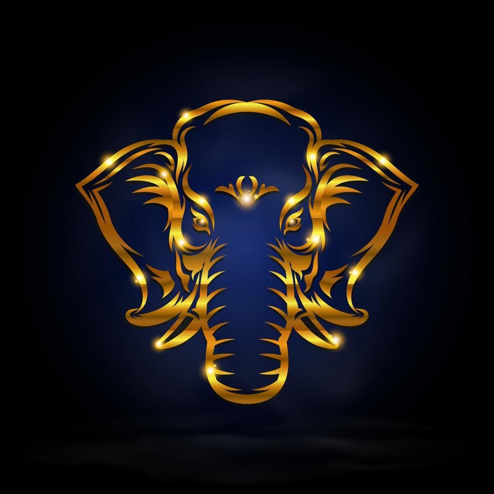 gold elephant symbol vector