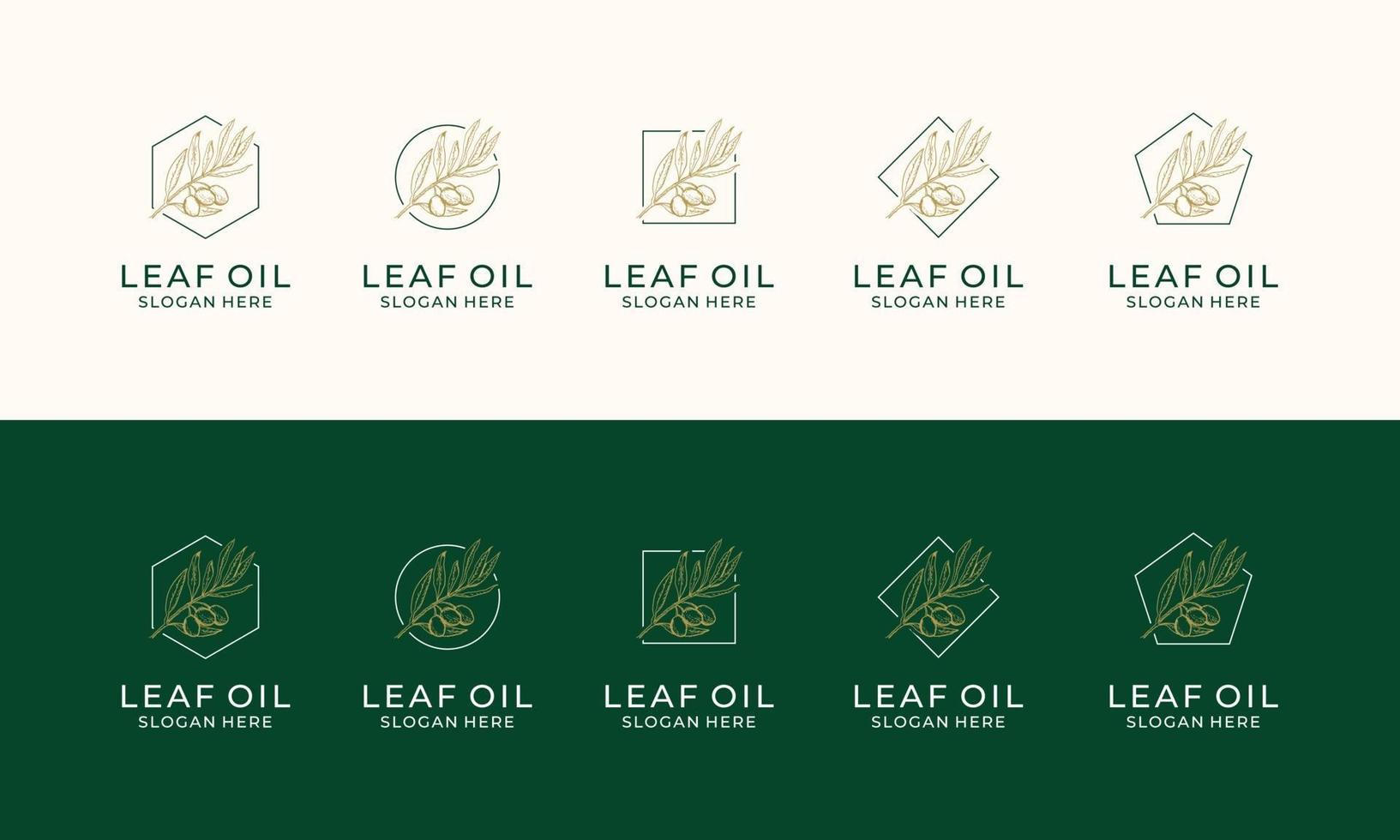 Set of Hand drawn label of extra virgin olive oil logo template vector