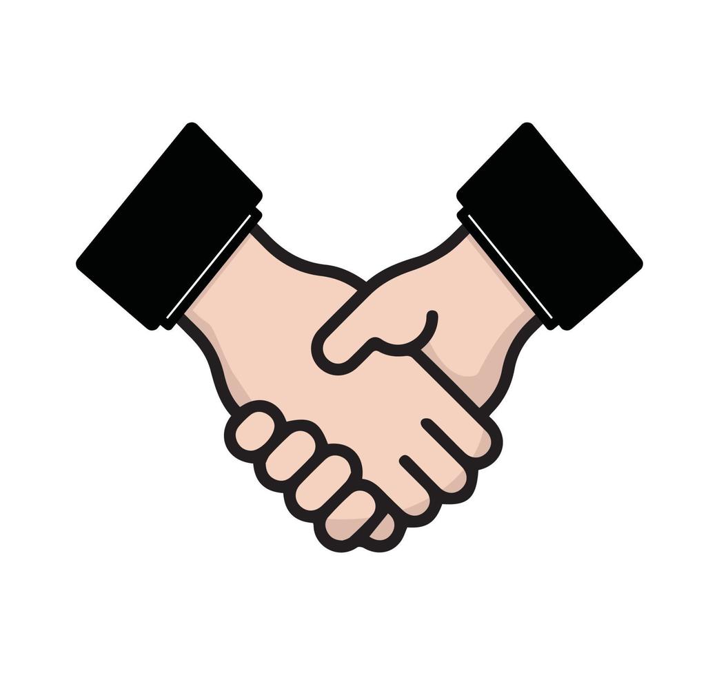 businessman shaking hand agreement business partners icon vector