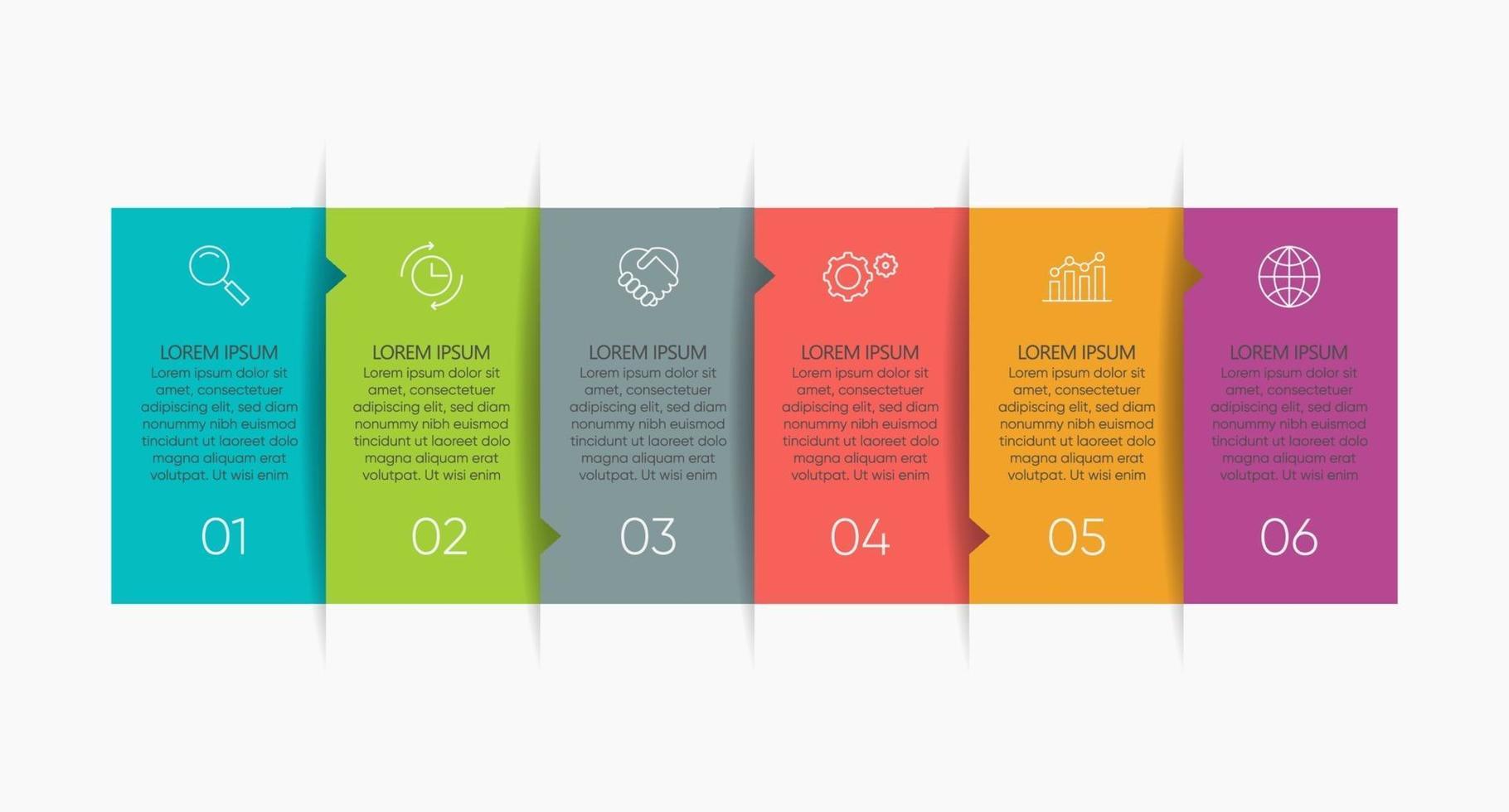 Infographic Template With 6 Options. vector