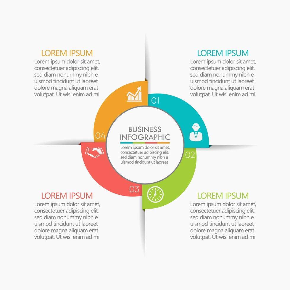 Circle Infographic Template With 4 Options. vector