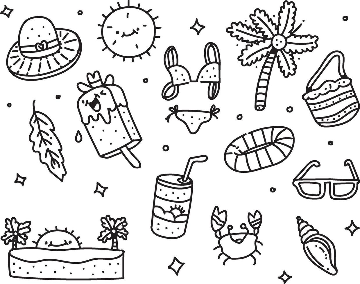 summer hand drawn  . imagination doodle style vector