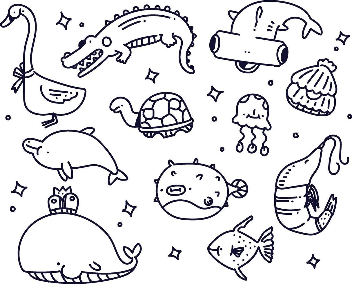 sea animal doodle style . imagination drawing style 2089360 Vector Art at Vecteezy sea animal doodle style . imagination drawing style 2089360 Vector Art at Vecteezy
