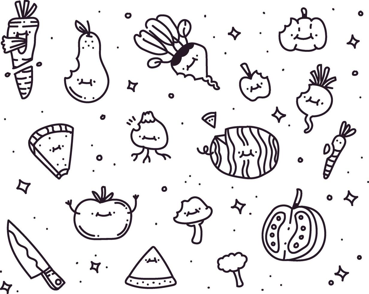 fruit doodle style . imagination drawing style vector