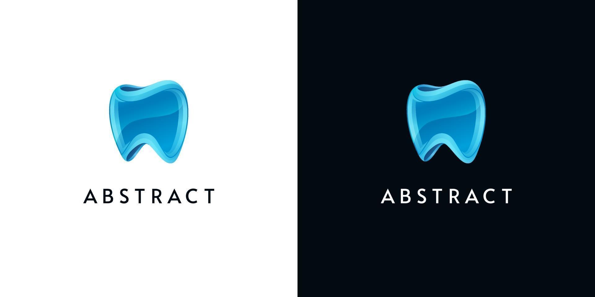 Logotipos dentales abstractos brillantes 3D vector