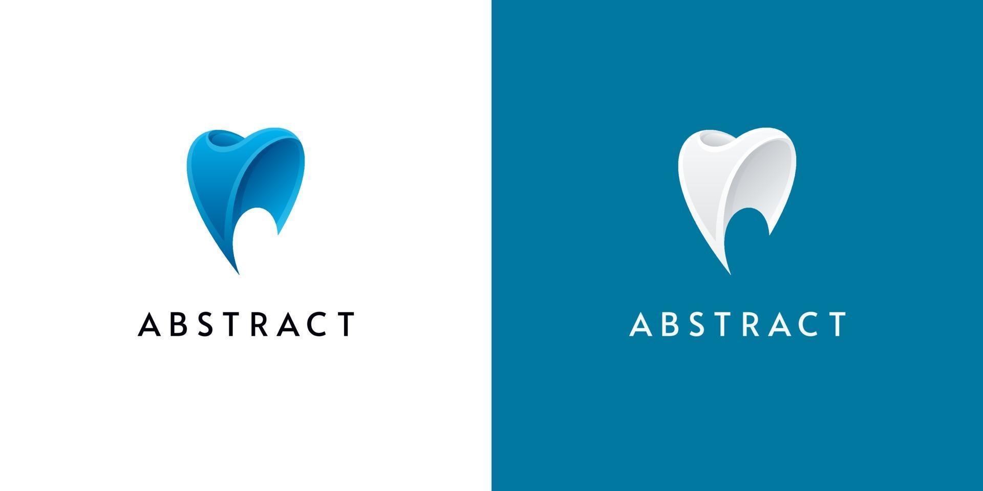 diseño de logotipo 3d abstracto para dental vector