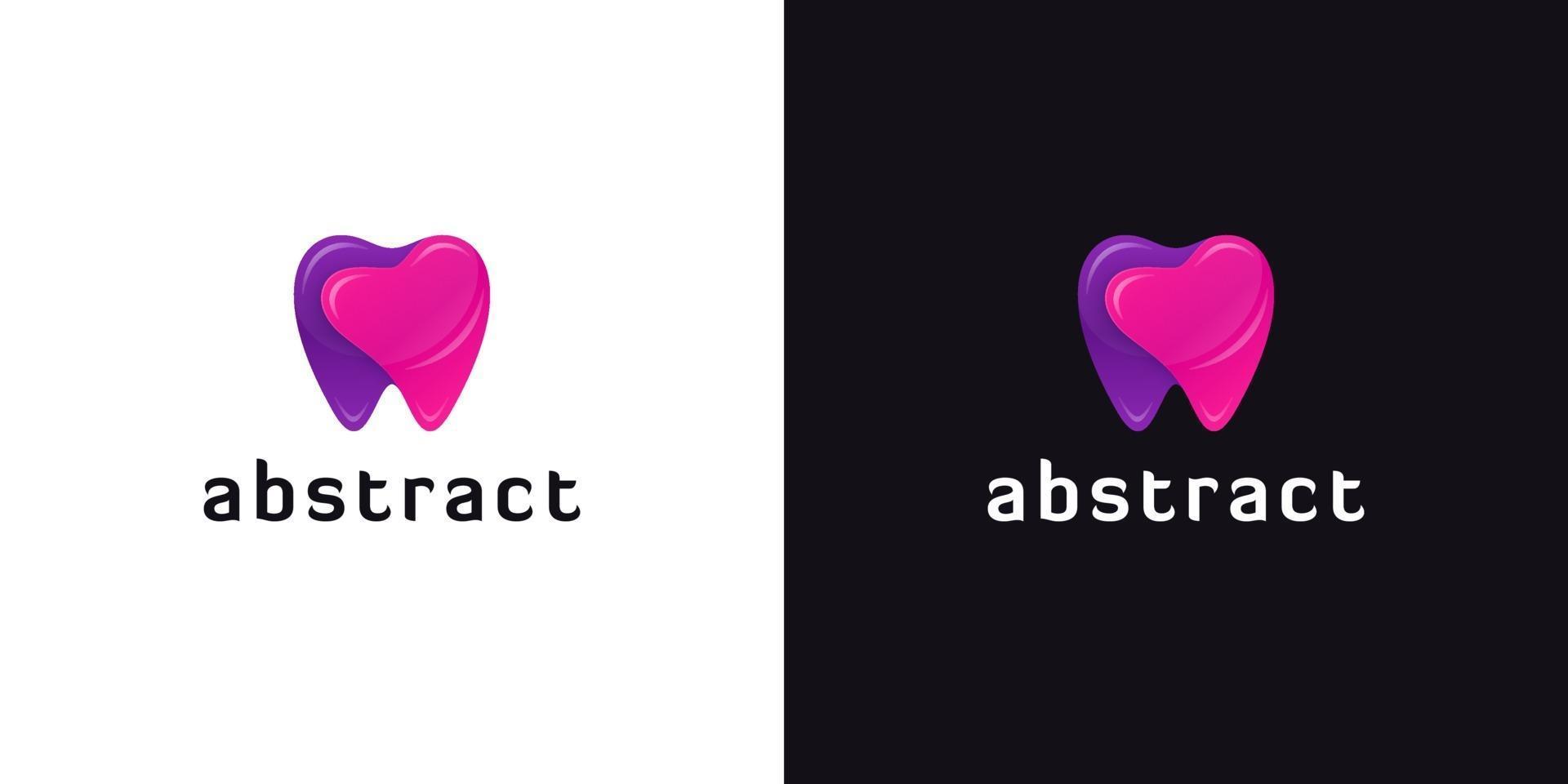 Bright Abstract Dental Logos in Two Parts vector