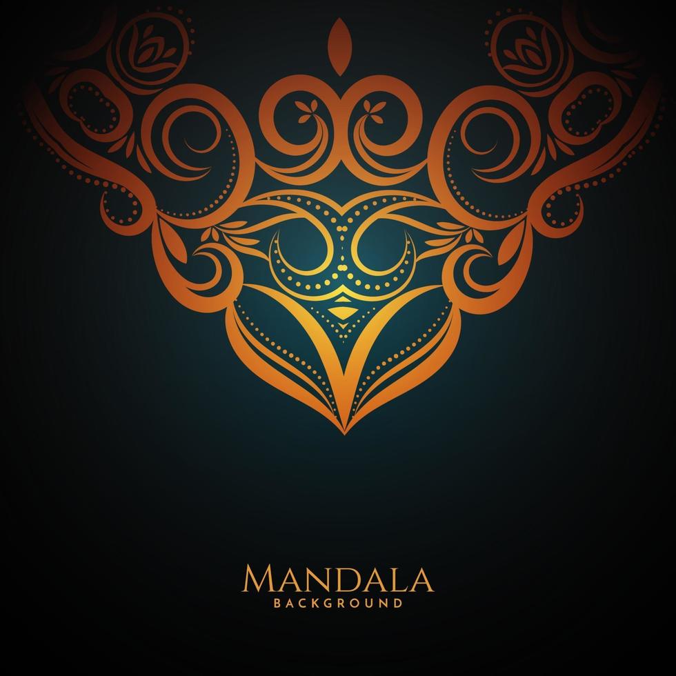 Mandala de lujo de color dorado con fondo elegante vector