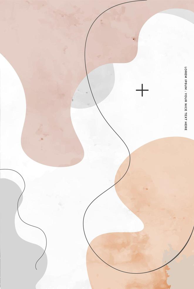 Minimalist Hand Drawn Fluid Shapes Background vector