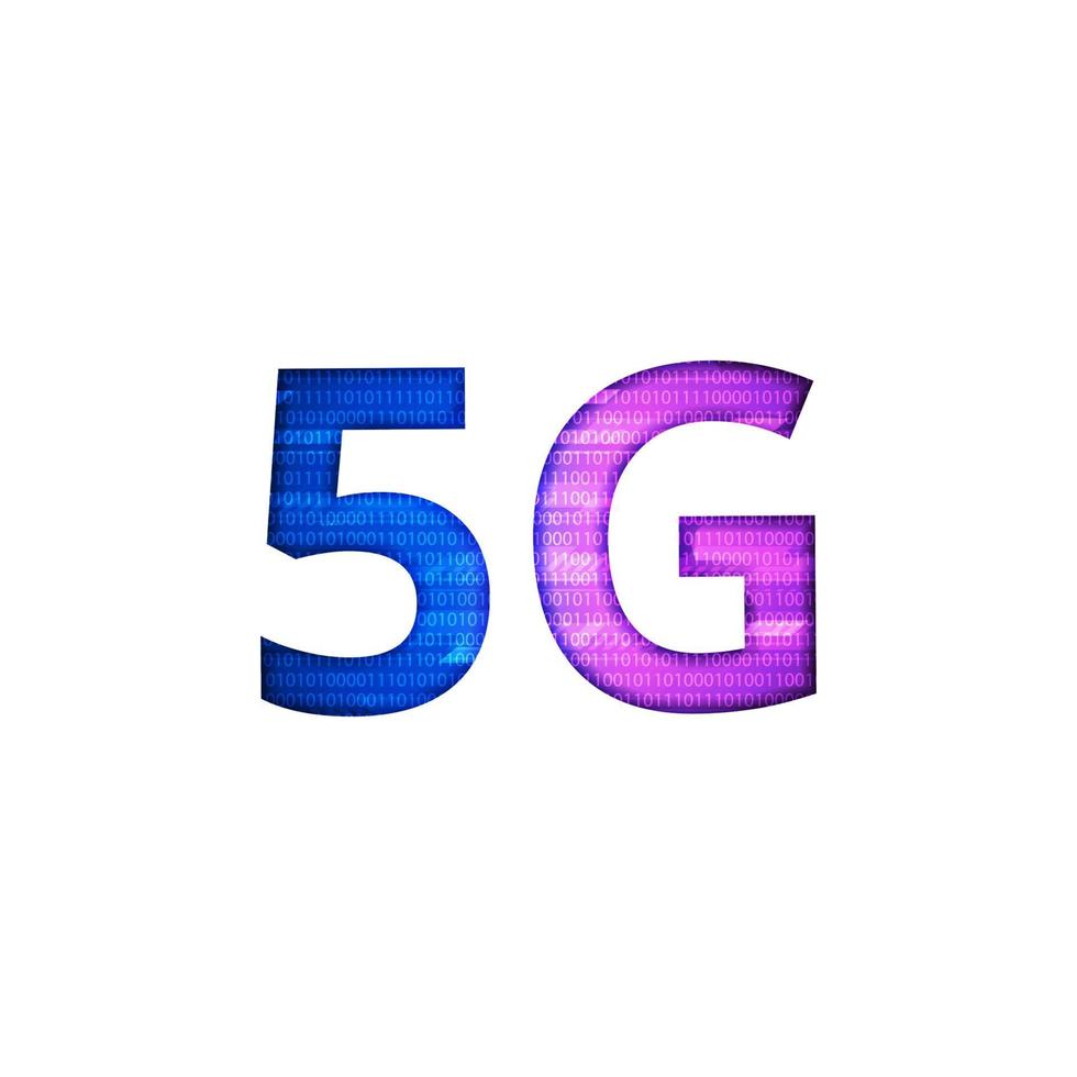 5G technology font vector