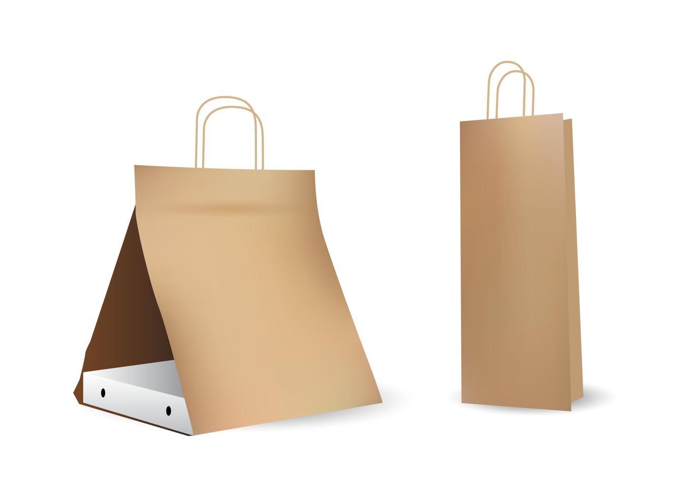 Empty shopping bag mockup design template. vector