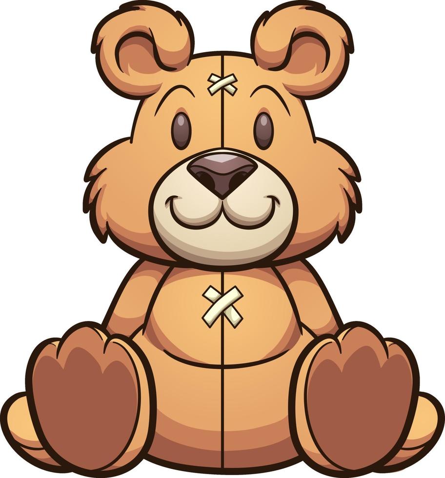 oso de peluche de dibujos animados vector