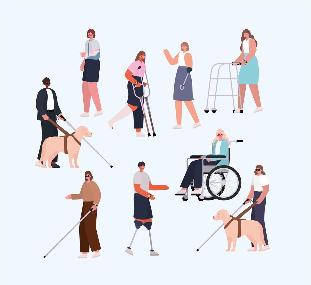 People with disabilities set vector