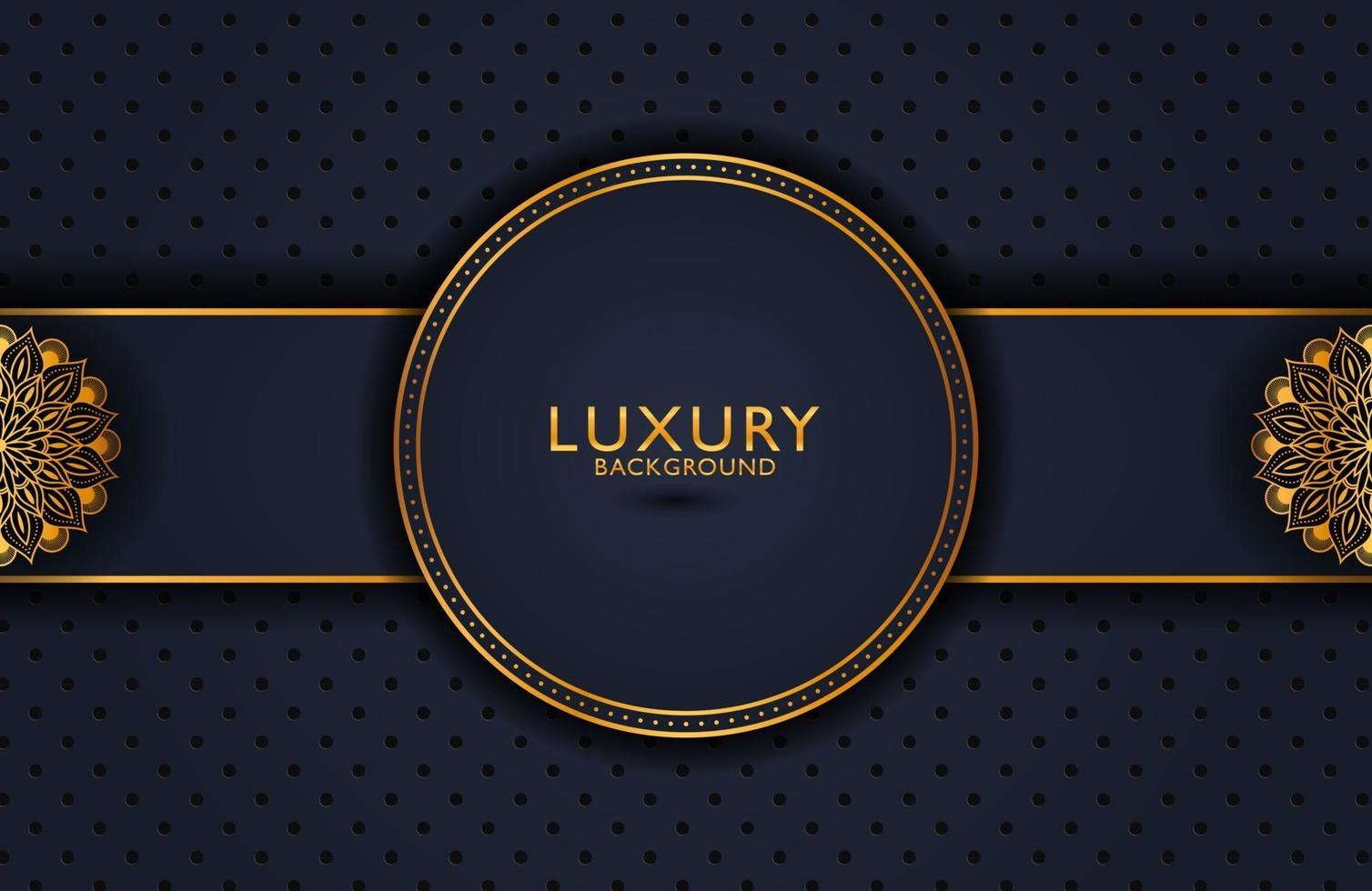 Luxury elegant background with gold element on dark surface. Business presentation layout vector