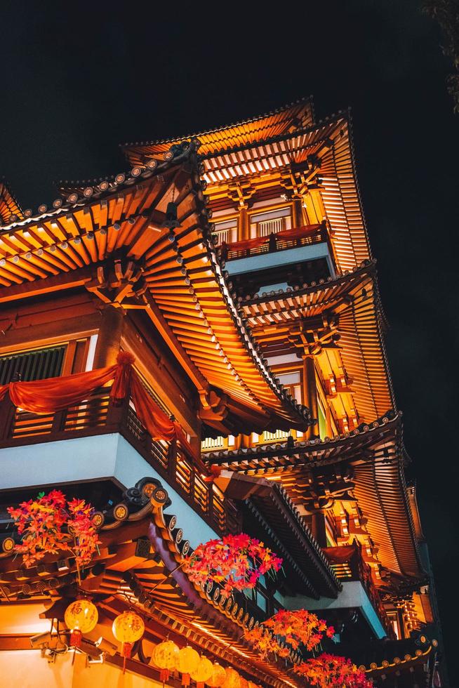 templo en chinatown en singapur foto