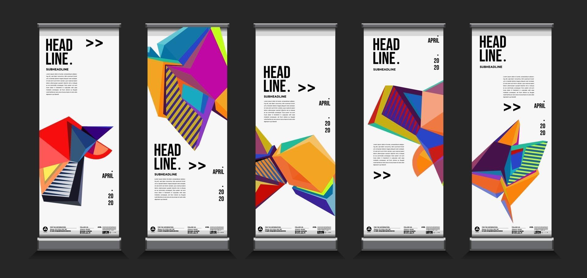 Vector colorful geometric roll up banner