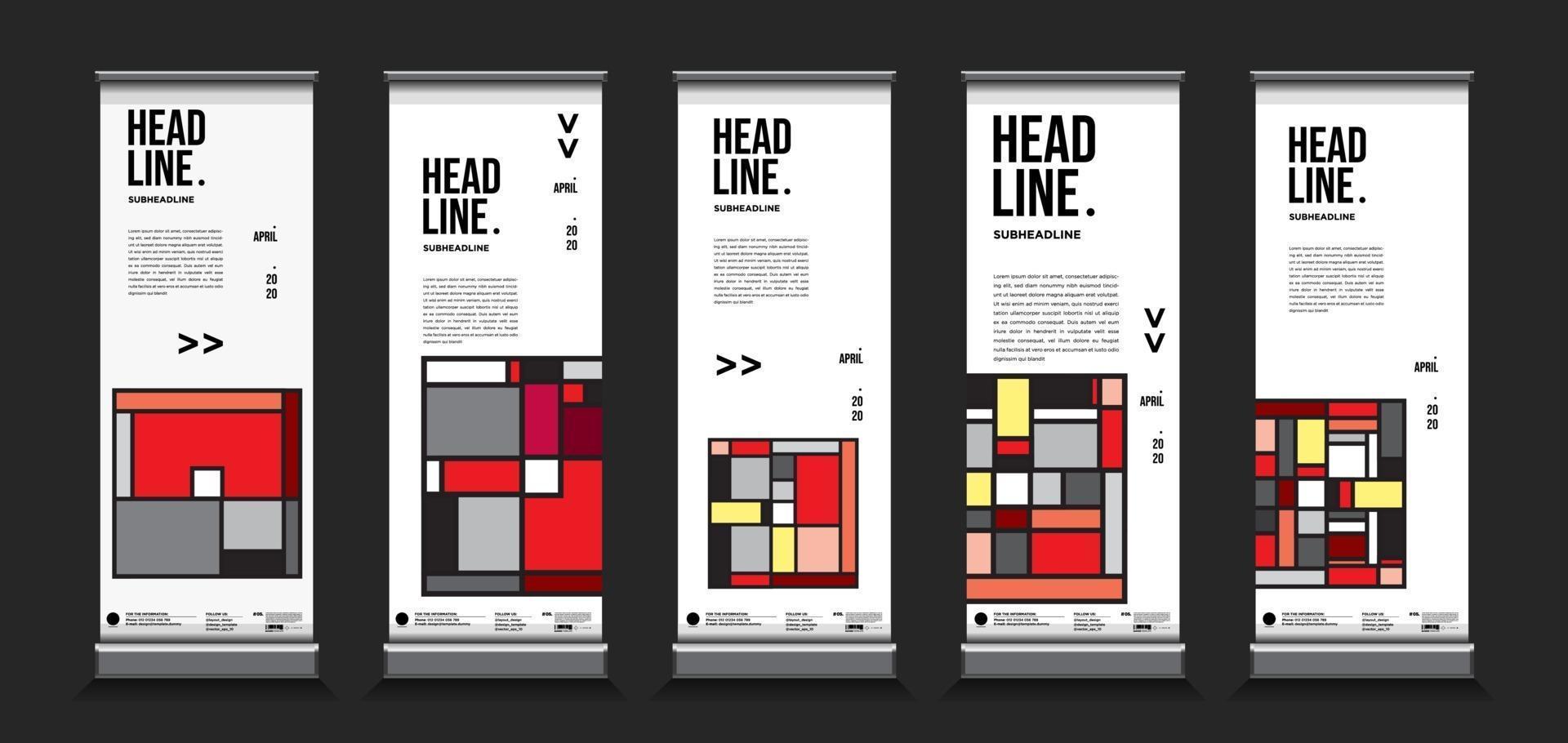 Vector colorful geometric roll up banner