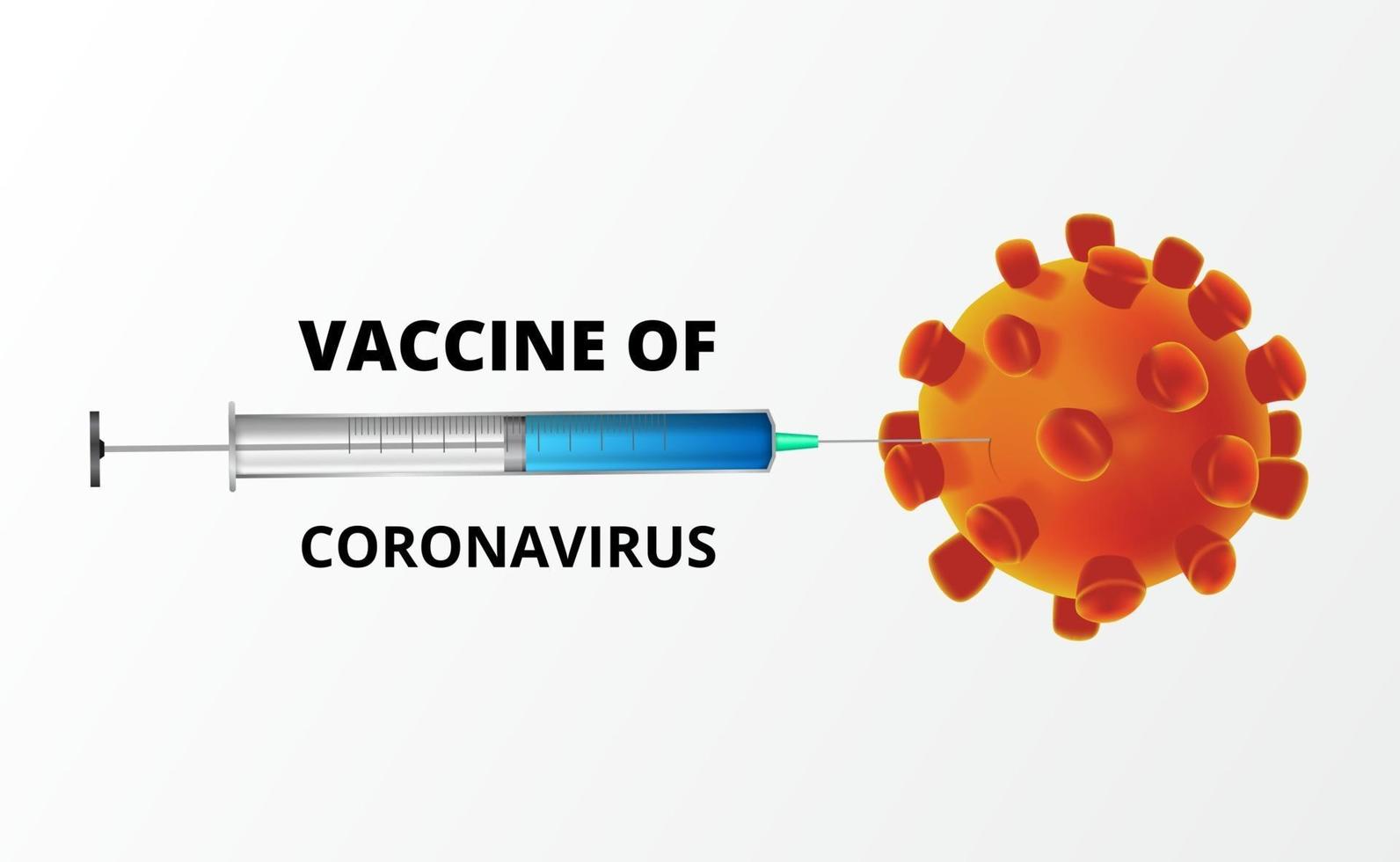 Fight coronavirus. Vaccine of covid-19. Illustration concept of syringe and 3D virus bacteria concept. vector