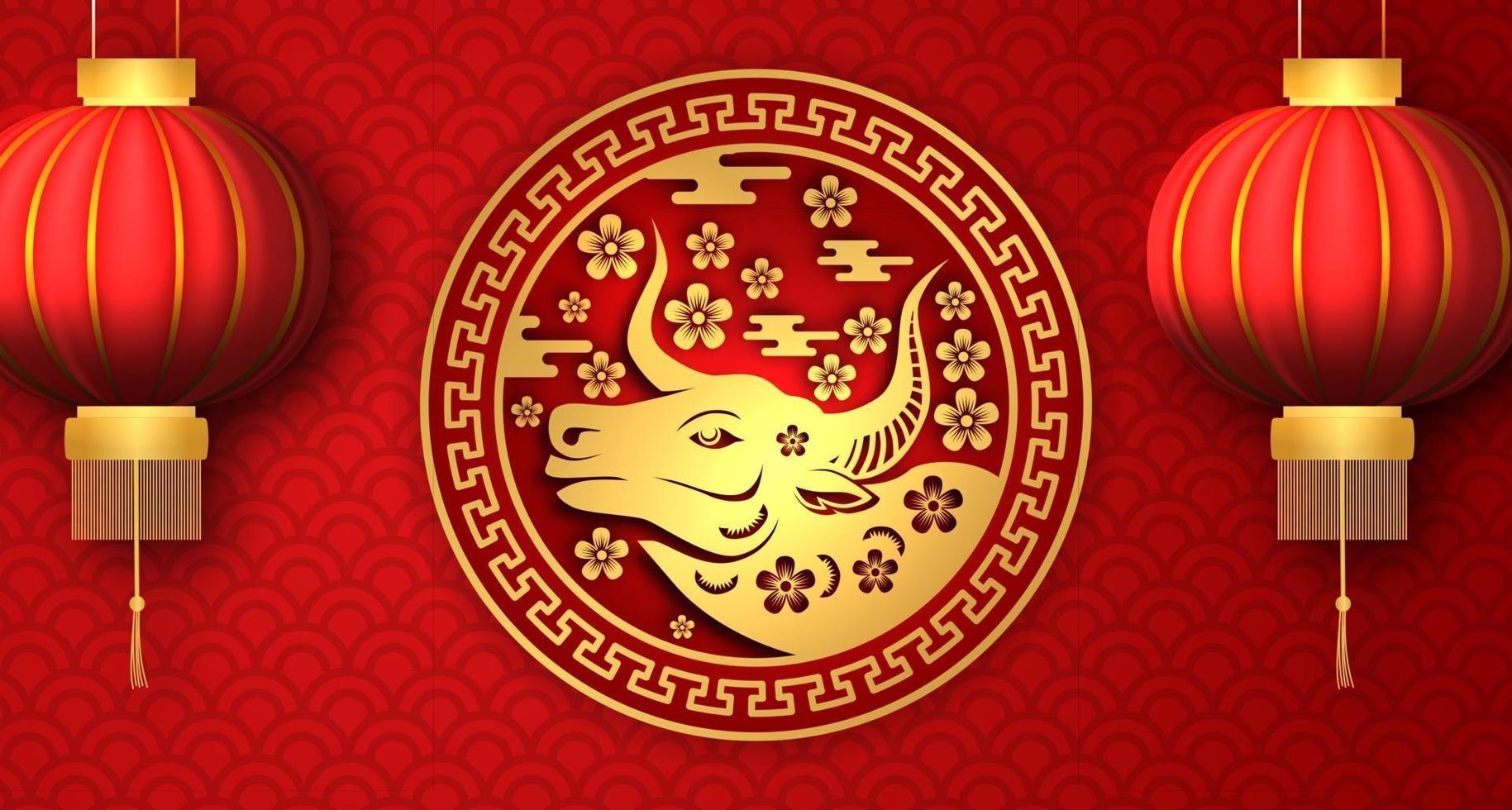 Chinese New Year of the Ox Banner vector