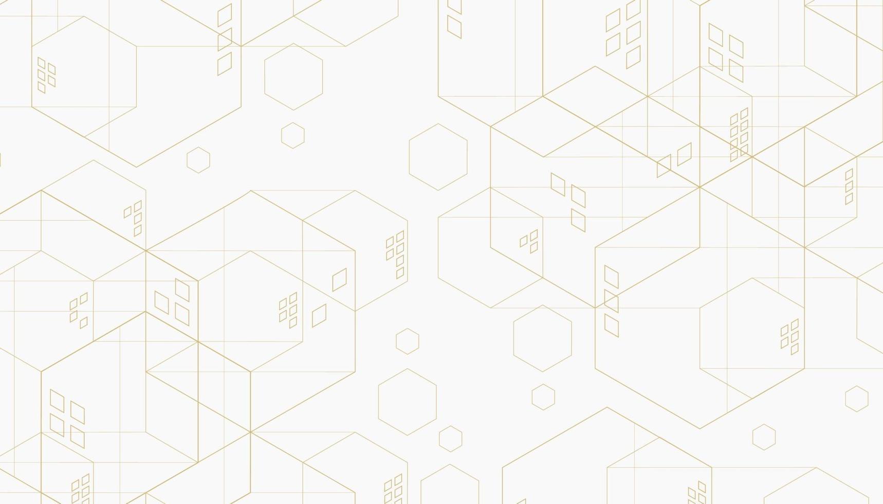 Abstract geometric hexagon. Lines minimalistic background. vector