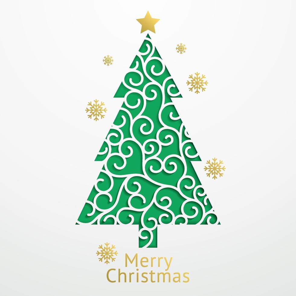 Christmas balls background paper cut style. Vector illustrations.