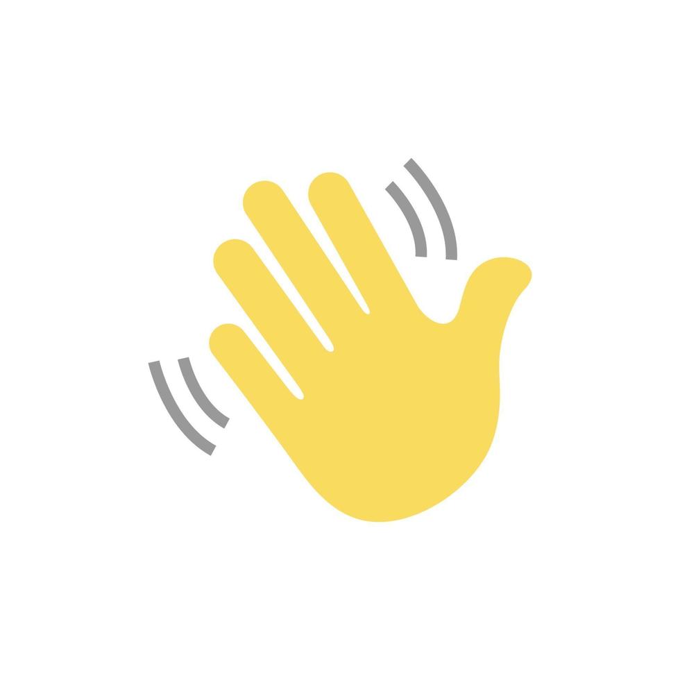 agitando el icono de gesto de la mano. agitando vector de gesto de mano aislado sobre fondo blanco.