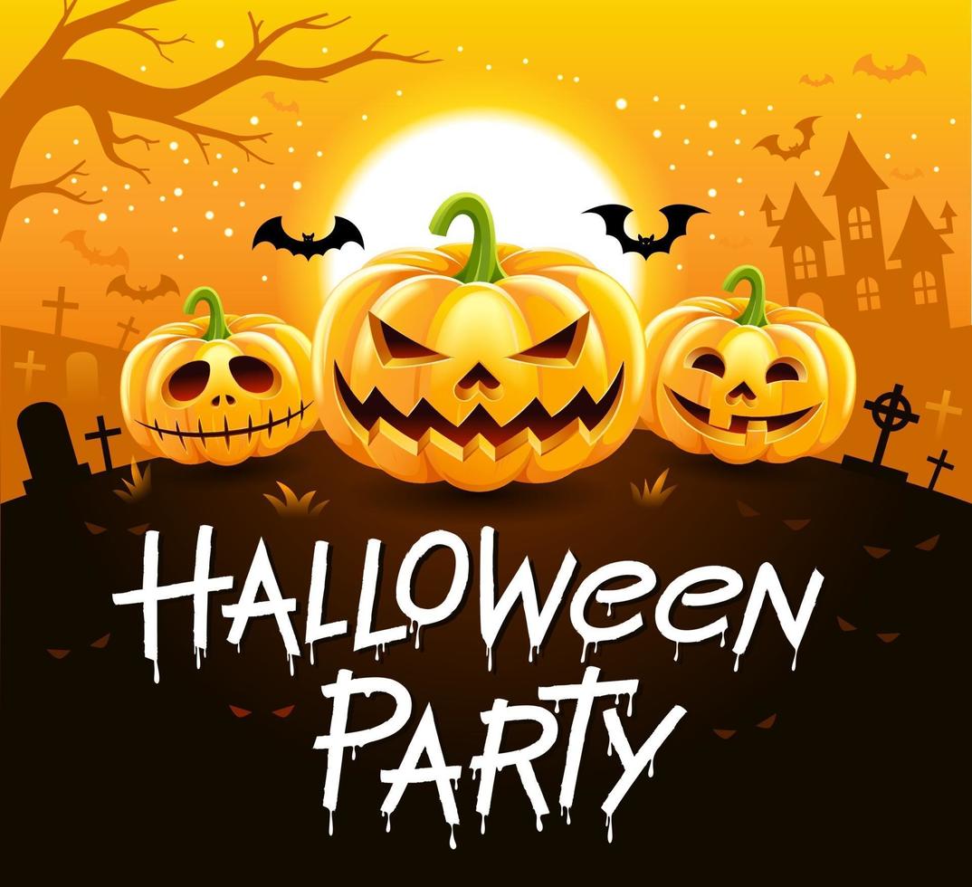 Halloween party vector illustration.