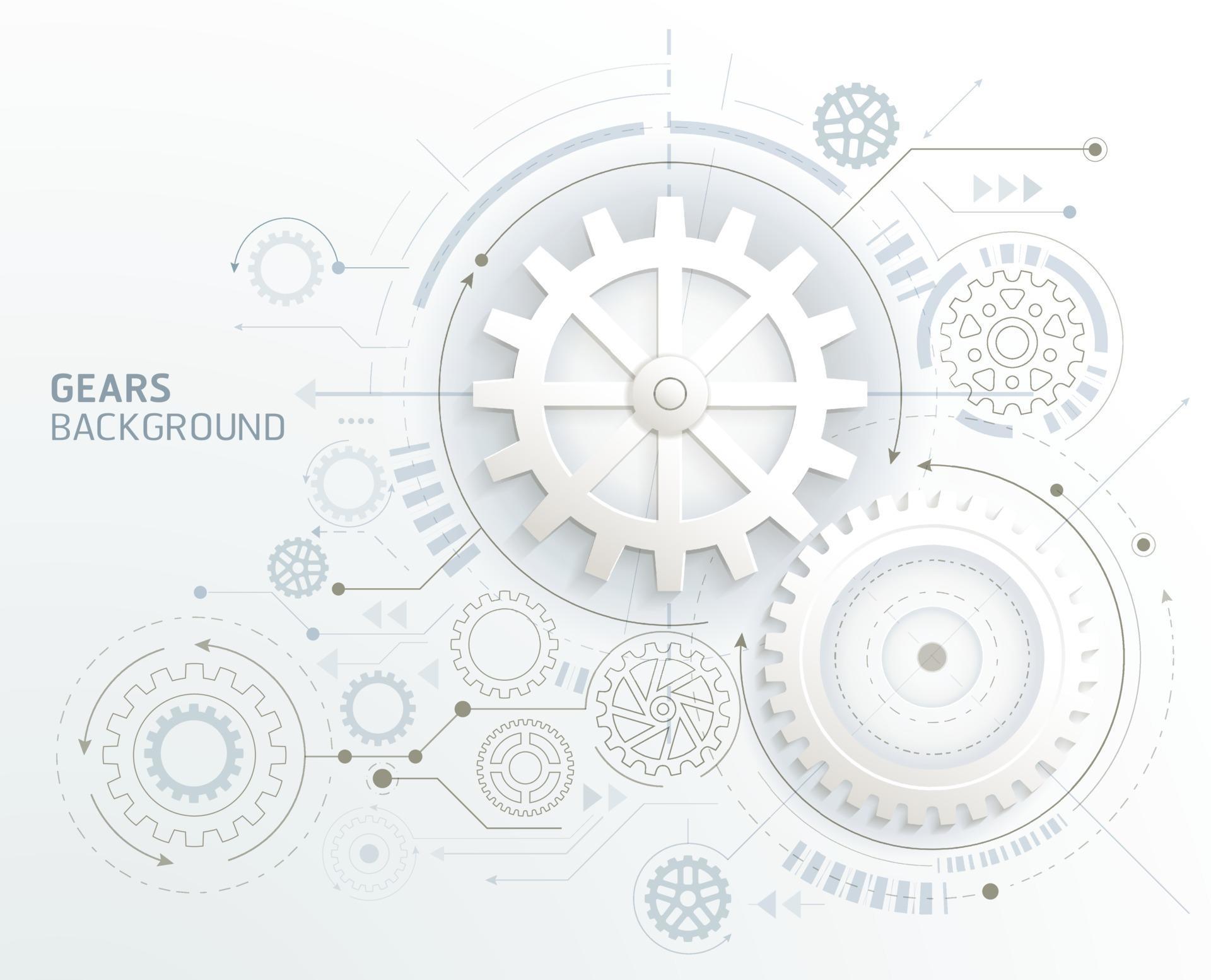 Gears background white color vector illustrations. 2090063 Vector Art