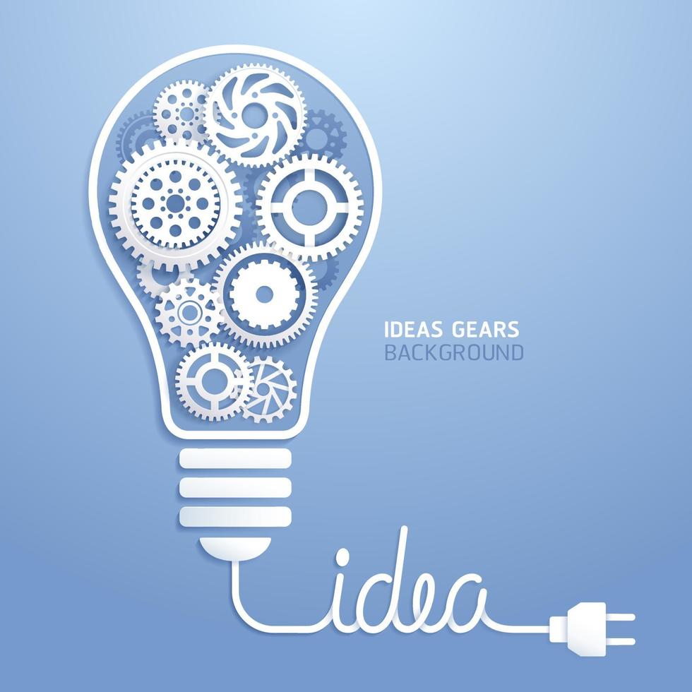 Light bulb idea with gears background vector illustrations.