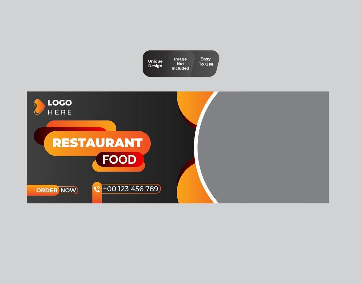 Food and Restaurant banner design template vector