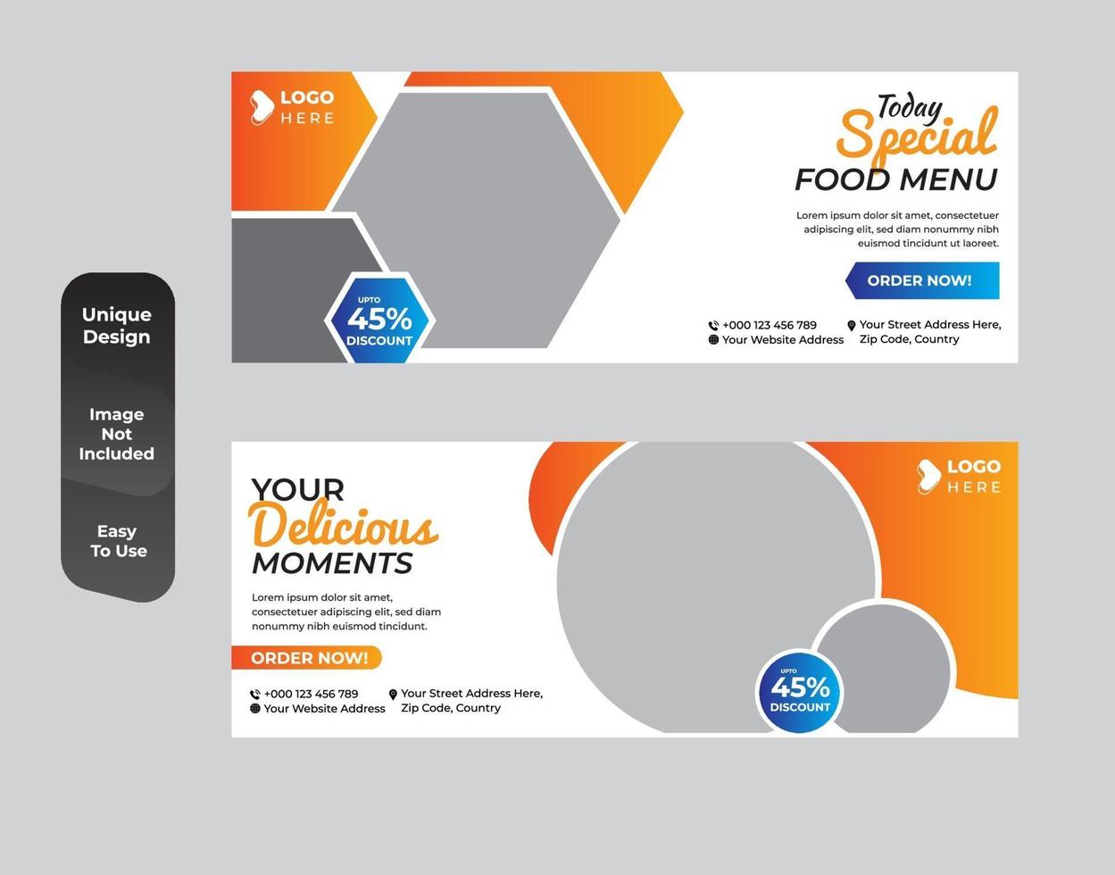 Modern healthy food banners set vector